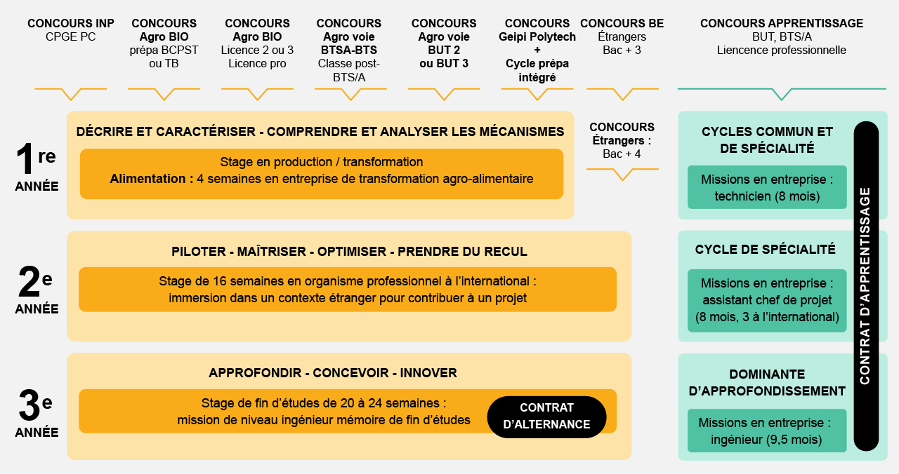 voie d'acces et cursus de l'ingénieur de l'Institut Agro Dijon